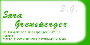 sara gremsperger business card